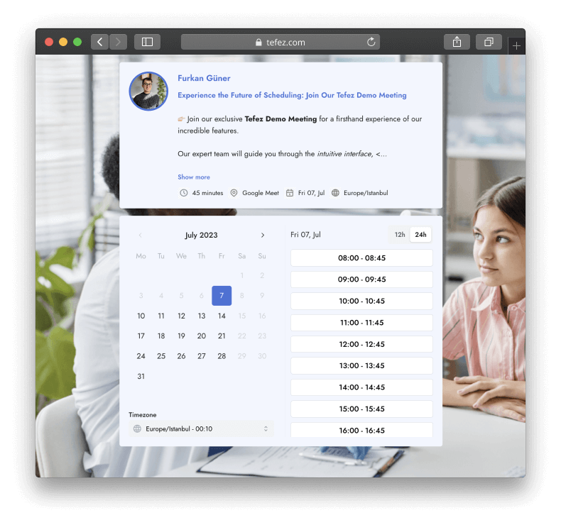 Health Tefez booking page theme